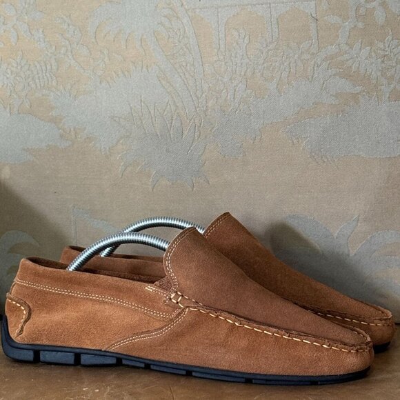 Giorgio Brutini Le Glove Brown Suede Leather Driving Loafers Moccasins 9.5 M - Picture 1 of 9
